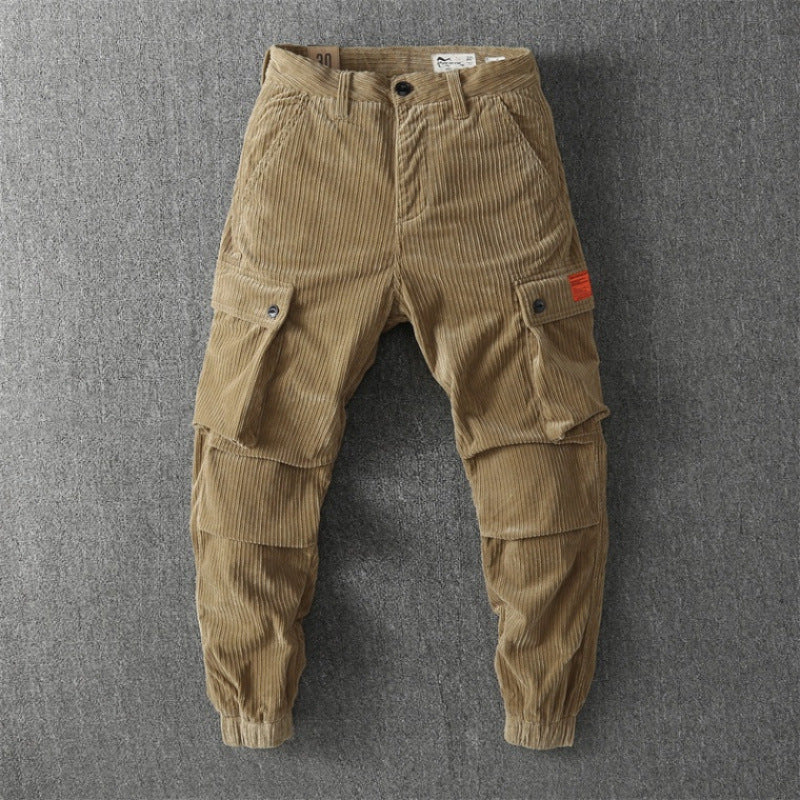 Herren Cargo-Hose Bequem Cord mit vielen Taschen