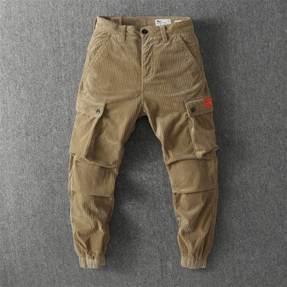 Herren Cargo-Hose Bequem Cord mit vielen Taschen