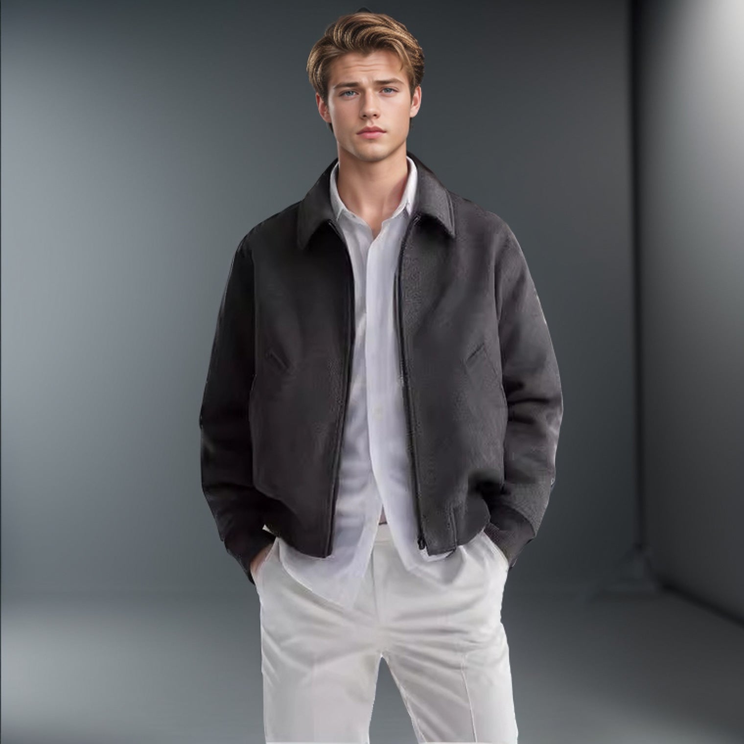 Herren Fleece-Bomberjacke Farbenfroh mit Seitentaschen - BerlinGlamour
