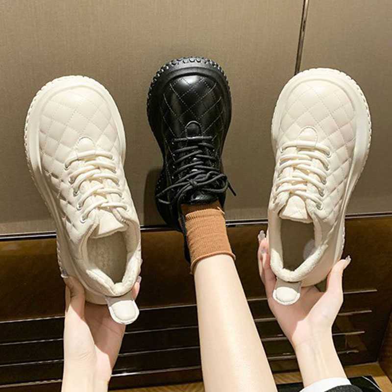 Damen Sneaker Bequem Gefüttert Steppdesign Modern - BerlinGlamour