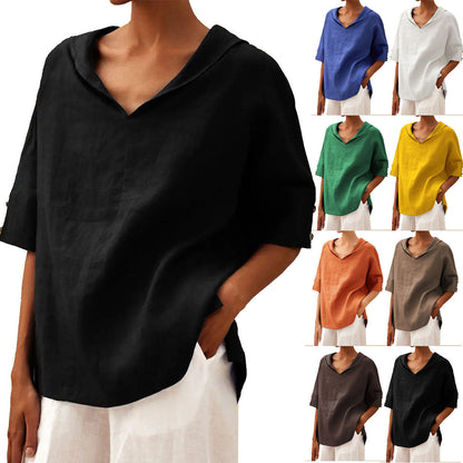 Damen Bluse Modern mit Blumenmuster und V-Ausschnitt - BerlinGlamour