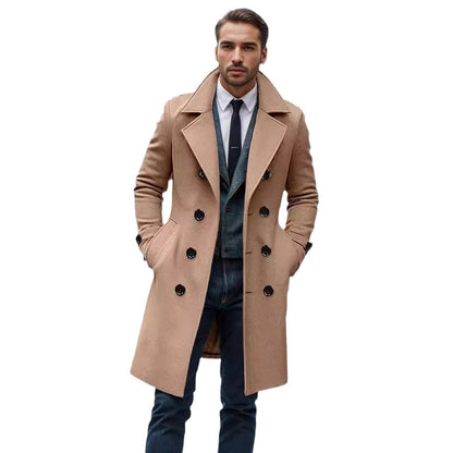 Eleganter Herren Trenchcoat Berlin Stil Lang mantel