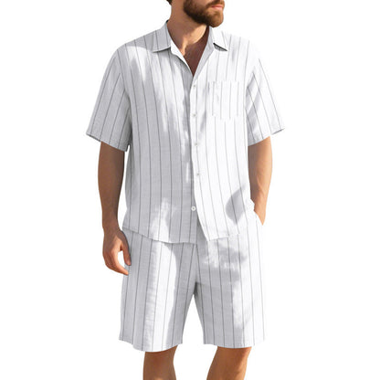 Herren Sommer Set Kurzarmhemd Shorts Modern
