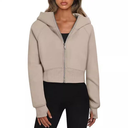 Kapuzenjacke Damen Kurz Reißverschluss Modern