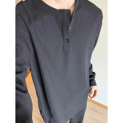Herren Langarmshirt Strukturiert Modern Trendy - BerlinGlamour
