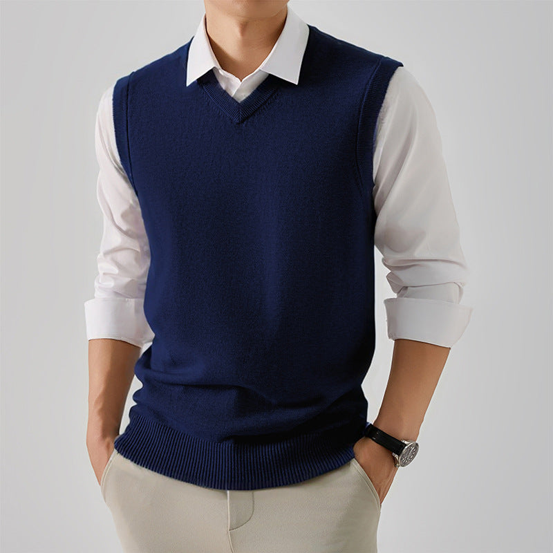 Herren Pulloverweste Elegant V-Ausschnitt Modern