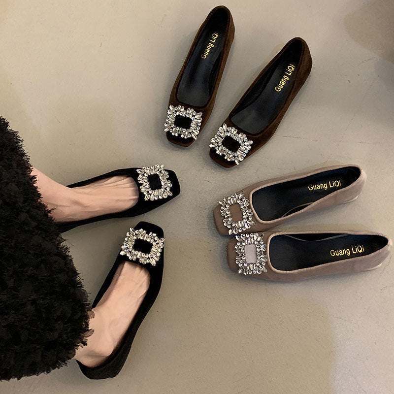 Damen Ballerinas Glitzernd mit Kristallen Elegant - BerlinGlamour