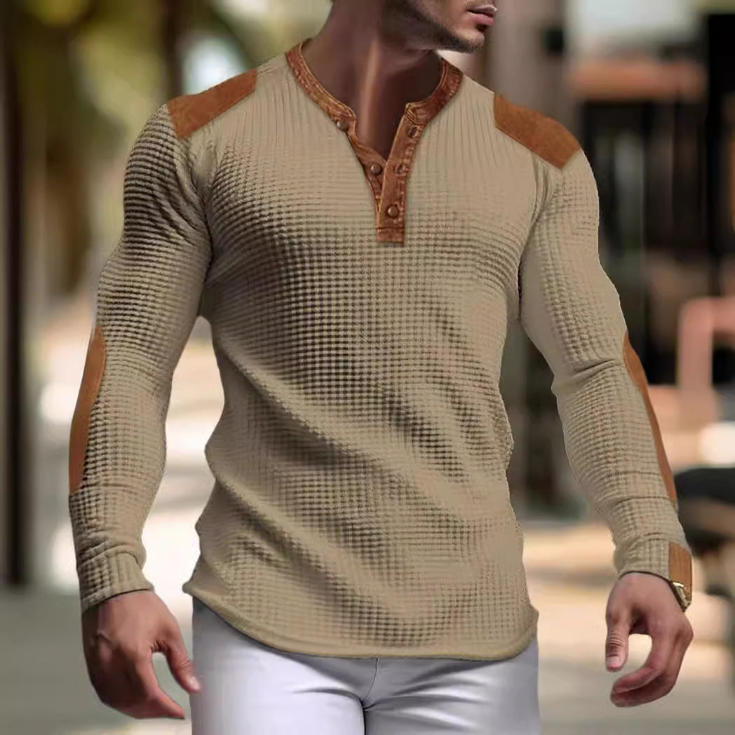 Herren Langarm-Shirt mit Struktur-Gewebe und Kontrast-Details