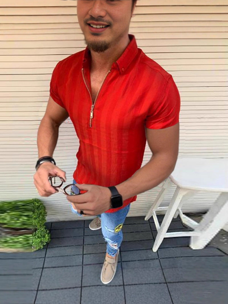 Männer Kurzarmhemd Modern Streifen Elegант