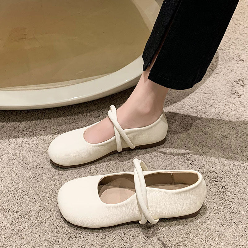 Damen Ballerinas Elegante Riemchen Schuhe