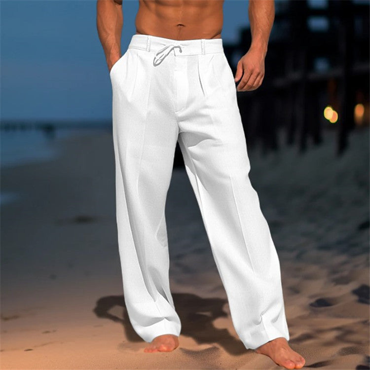 Herren Chino Hose Locker Bequem Elegant Schwarz