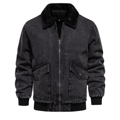 Herren Jeansjacke Fleece gefüttert Praktisch