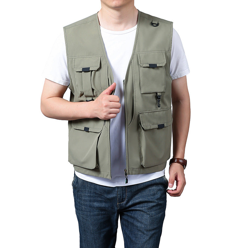 Herren Outdoor-Weste Multifunktionsjacke Wasserdicht
