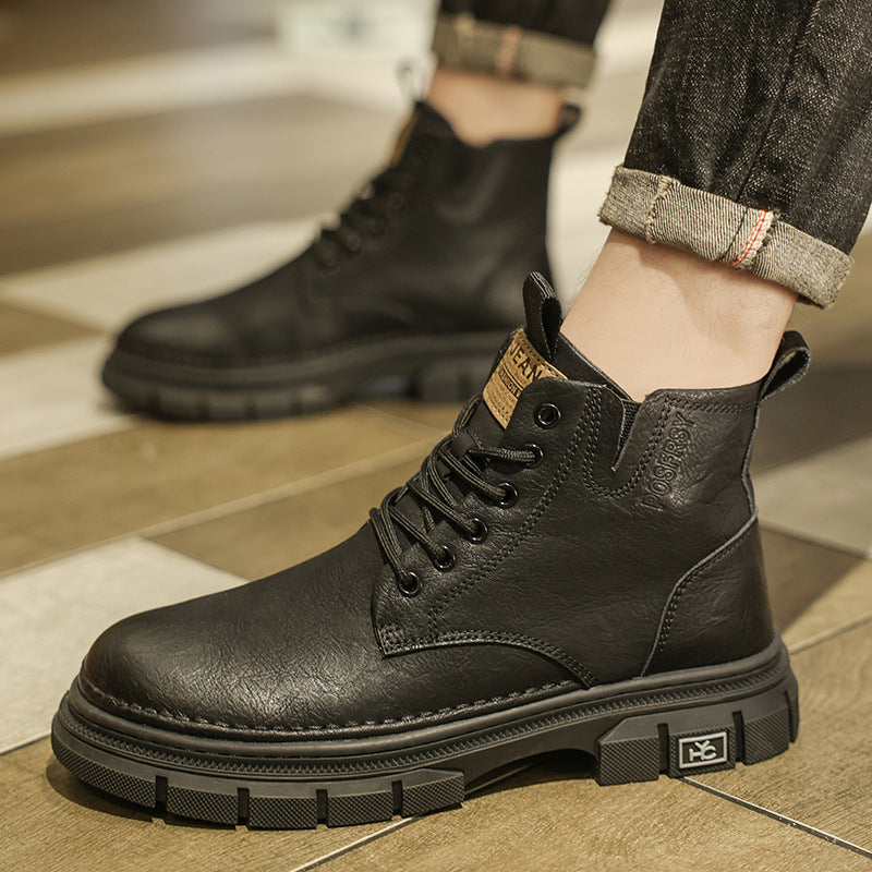 Damen Lederstiefeletten Robust Rutschfest Moderne Schuhe
