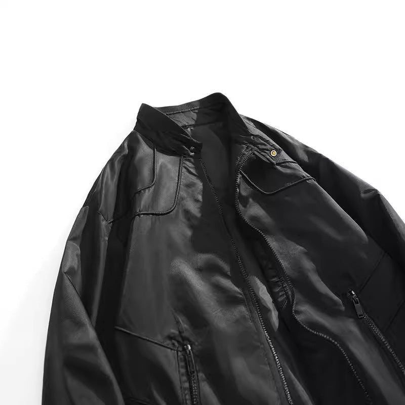 Herren Lederjacke Bikerstyle atmungsaktiv mit Taschen