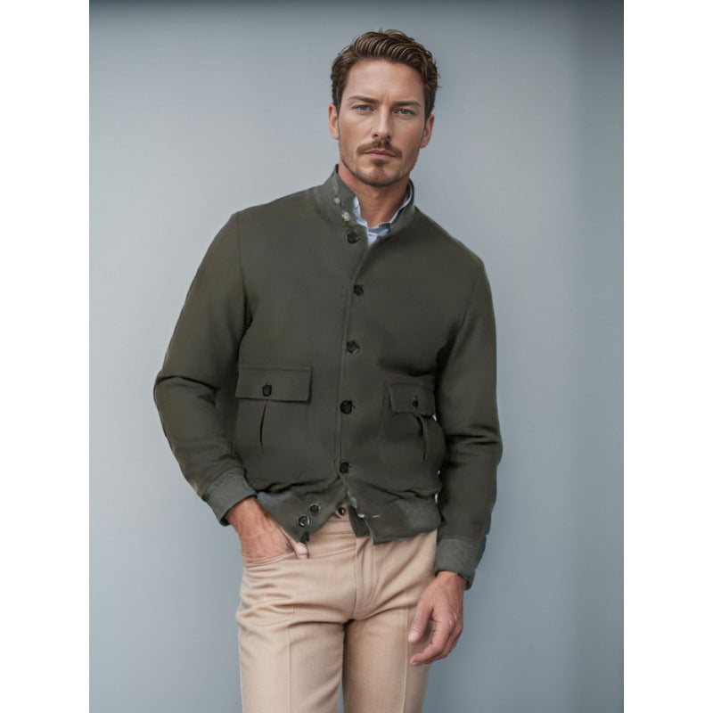 Herren Casual-Jacke Modern mit Taschen Schwarz