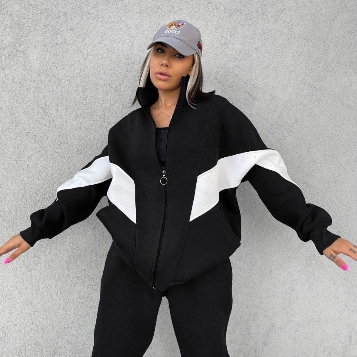 Damen Trainingsanzug Weich Fleece Sportlich