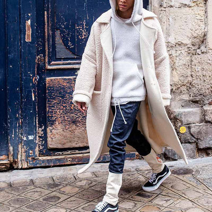 Herren Wollmantel Oversized Warm mit Taschen und Hochkragen - BerlinGlamour