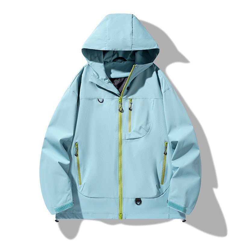 Herren Outdoor-Jacke Wasserdicht Verstellbares Kapuzen-System