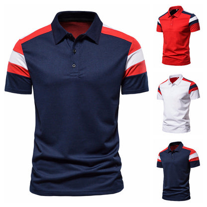 Herren Poloshirt Farbblock Modern Atmungsaktiv