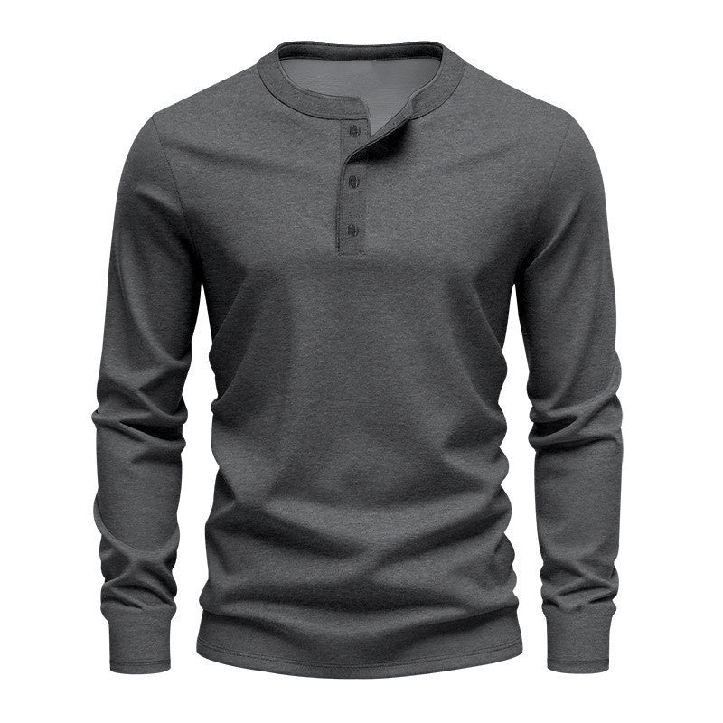 Herren Langarmshirt Knopfleiste Elegantes Businesshemd