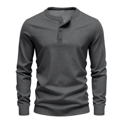Herren Langarmshirt Knopfleiste Elegantes Businesshemd