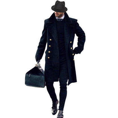 Herren Mantel Elegant mit goldenen Knöpfen Berlin Chic