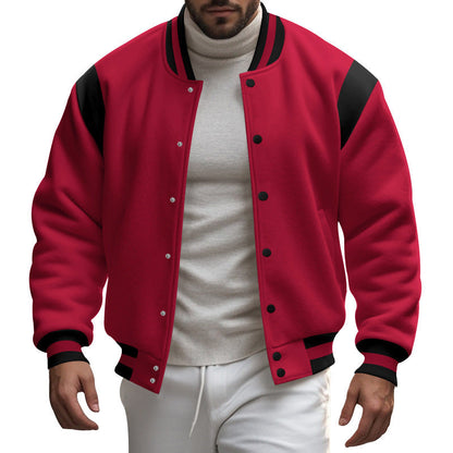 Herren Sportjacke College Style Kontrast Ärmel Modern