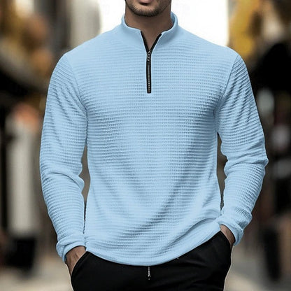 Herren Sweatshirt Reißverschluss Kragen Warm Modern