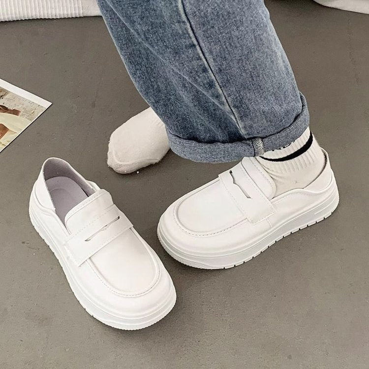 Damen Sneaker Elegante Slip-On mit dicker Sohle und Schnalle