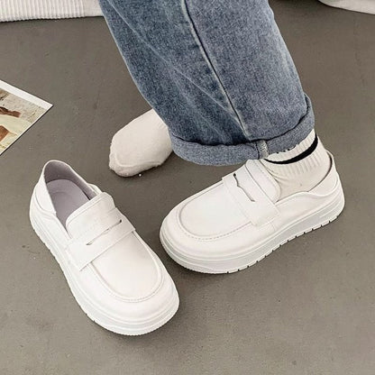 Damen Sneaker Elegante Slip-On mit dicker Sohle und Schnalle