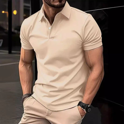 Herren Polohemd Slim Fit Atmungsaktiv Modern