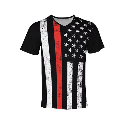 Herren T-Shirt V-Ausschnitt Berlin Flaggen Motiv Glamour