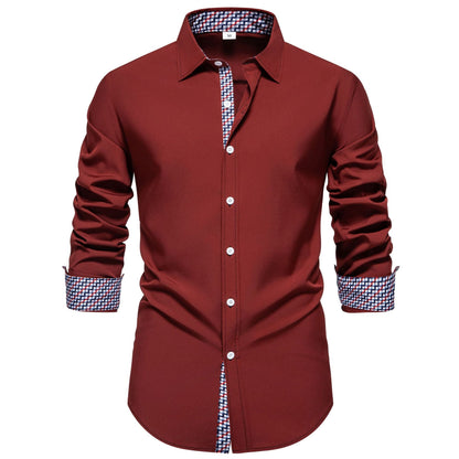 Herren Langarmhemd Modern Slim Fit Elegant