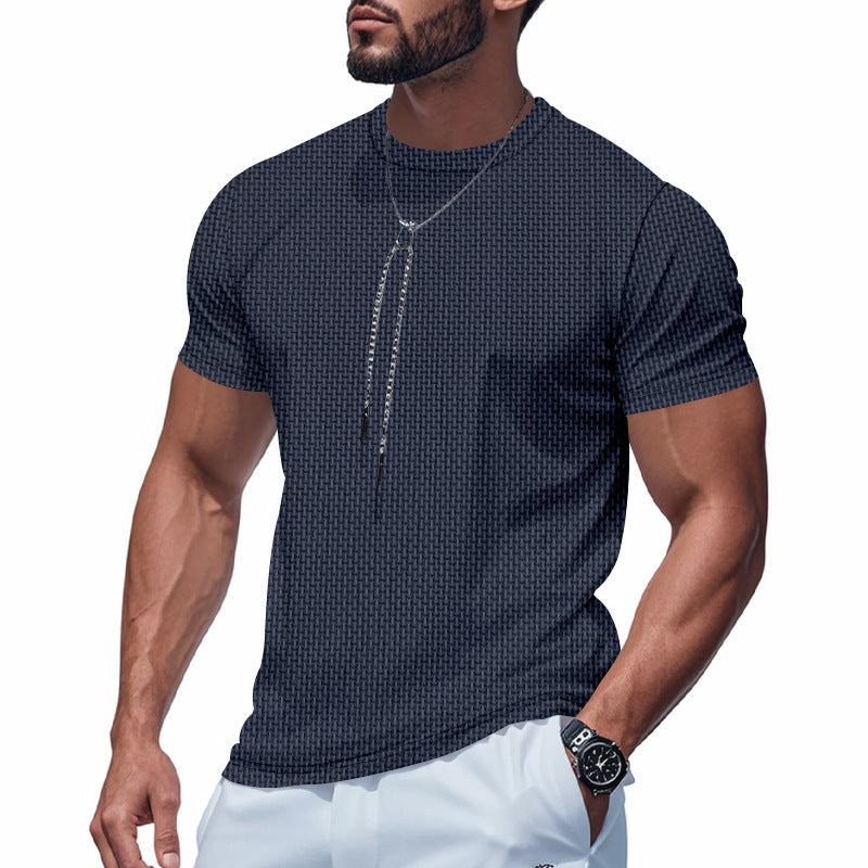 Herren T-Shirt Kurzarm Atmungsaktiv mit Struktur-Design