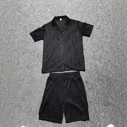 Herren Shorts-Set Elegant mit Strukturdetails Sommer