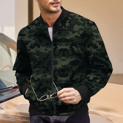 Herren Bomberjacke Camouflage Modern Elastisch - BerlinGlamour