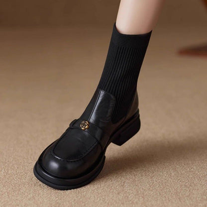 Damen Stiefel Elegante Atmungsaktiv Warm mit Strickdetail