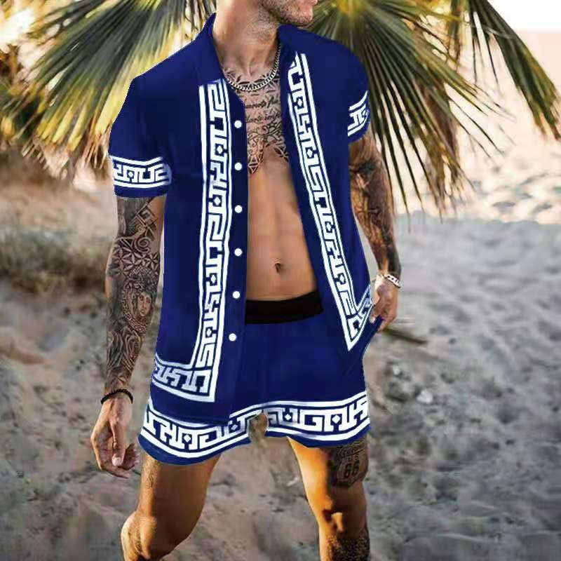 Herren Sommer Set Floral Gemustert Leicht Berlin Style