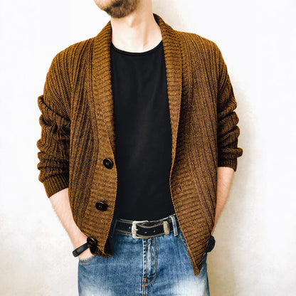 Herren Strickjacke Modern Großer Kragen Elegant