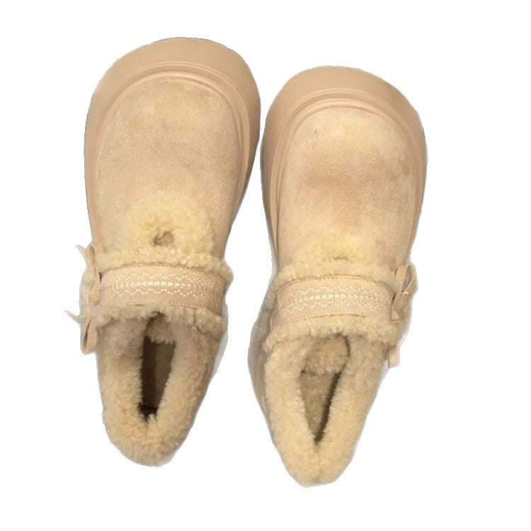 Damen Plateau Pantoletten Weich Flauschig Warm