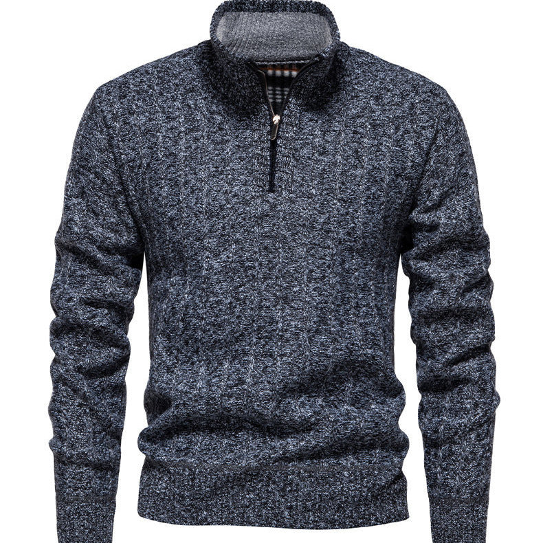 Herren Pullover Stehkragen Zipper Modern Casual