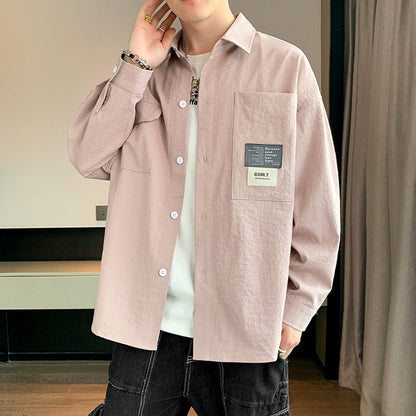 Herren Hemdjacke Utility Style Modern mit Taschen