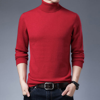 Herren Rollkragenpullover aus Merino Wolle Warm Elegant