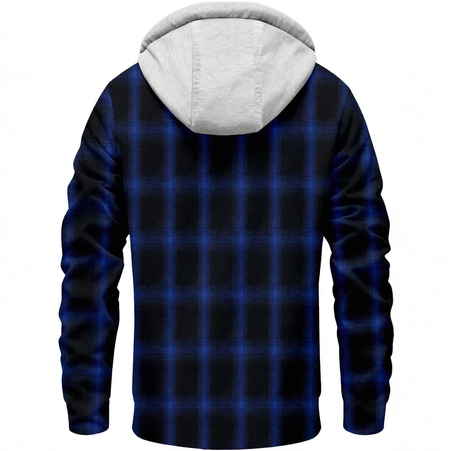 Herren Karo-Jacke Fleecegefüttert mit Kapuze Winter