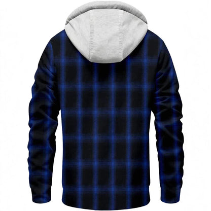 Herren Karo-Jacke Fleecegefüttert mit Kapuze Winter