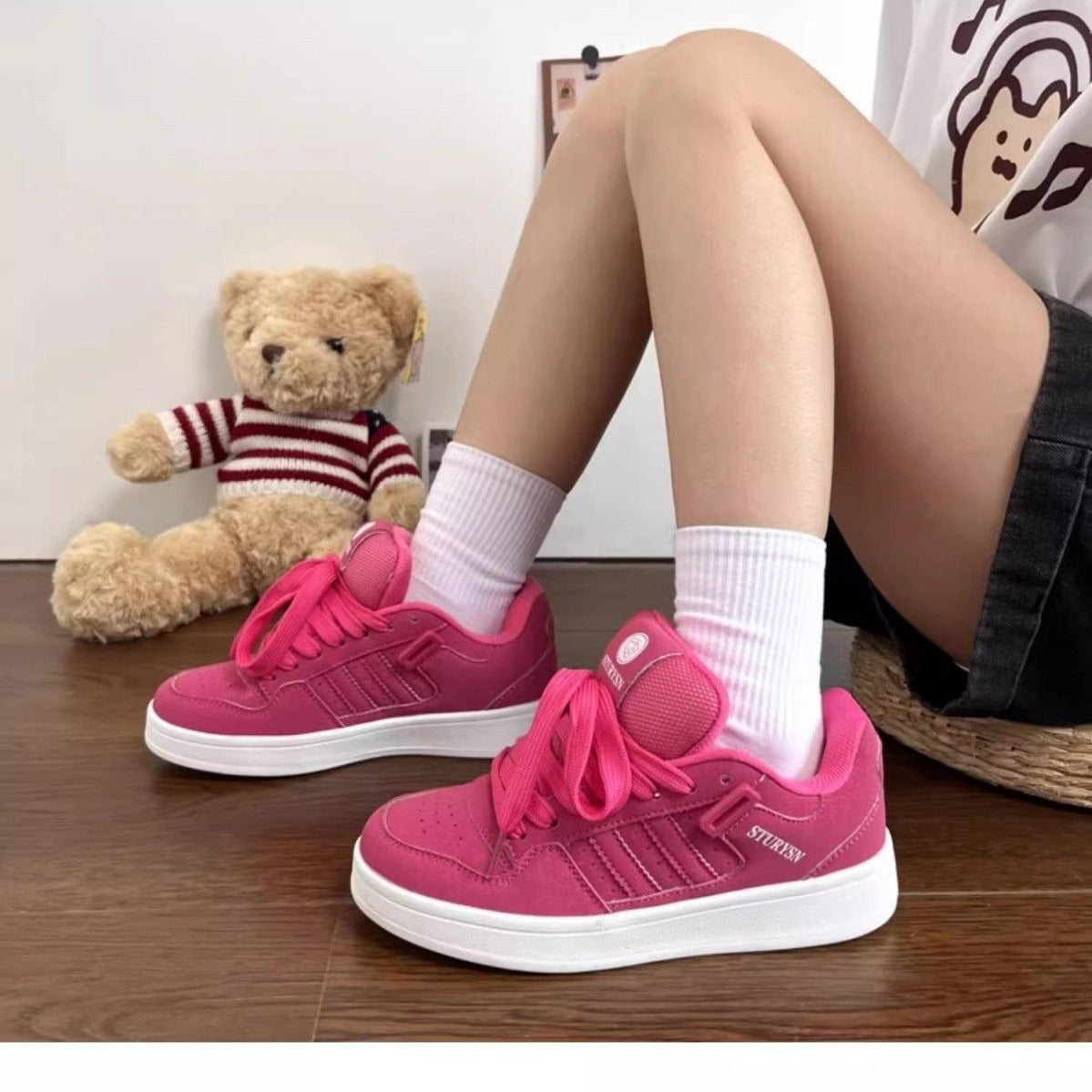 Damen Sneaker Sportlich Bequem Mit Gepolsterter Sohle