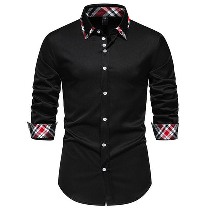 Herren Hemd Modern Slim Fit Kontrastkragen