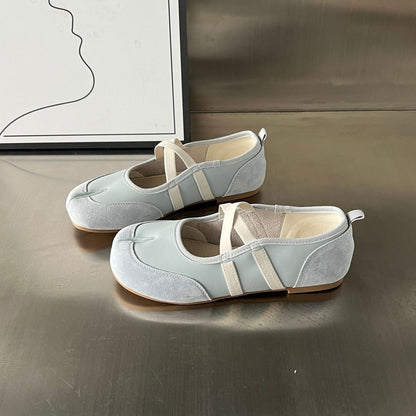 Damen Ballerinas Bequem Leder Komfort Schuhe