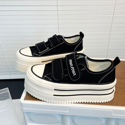 Damen Sneaker Chunky Plateau Schuhe mit Klettverschluss